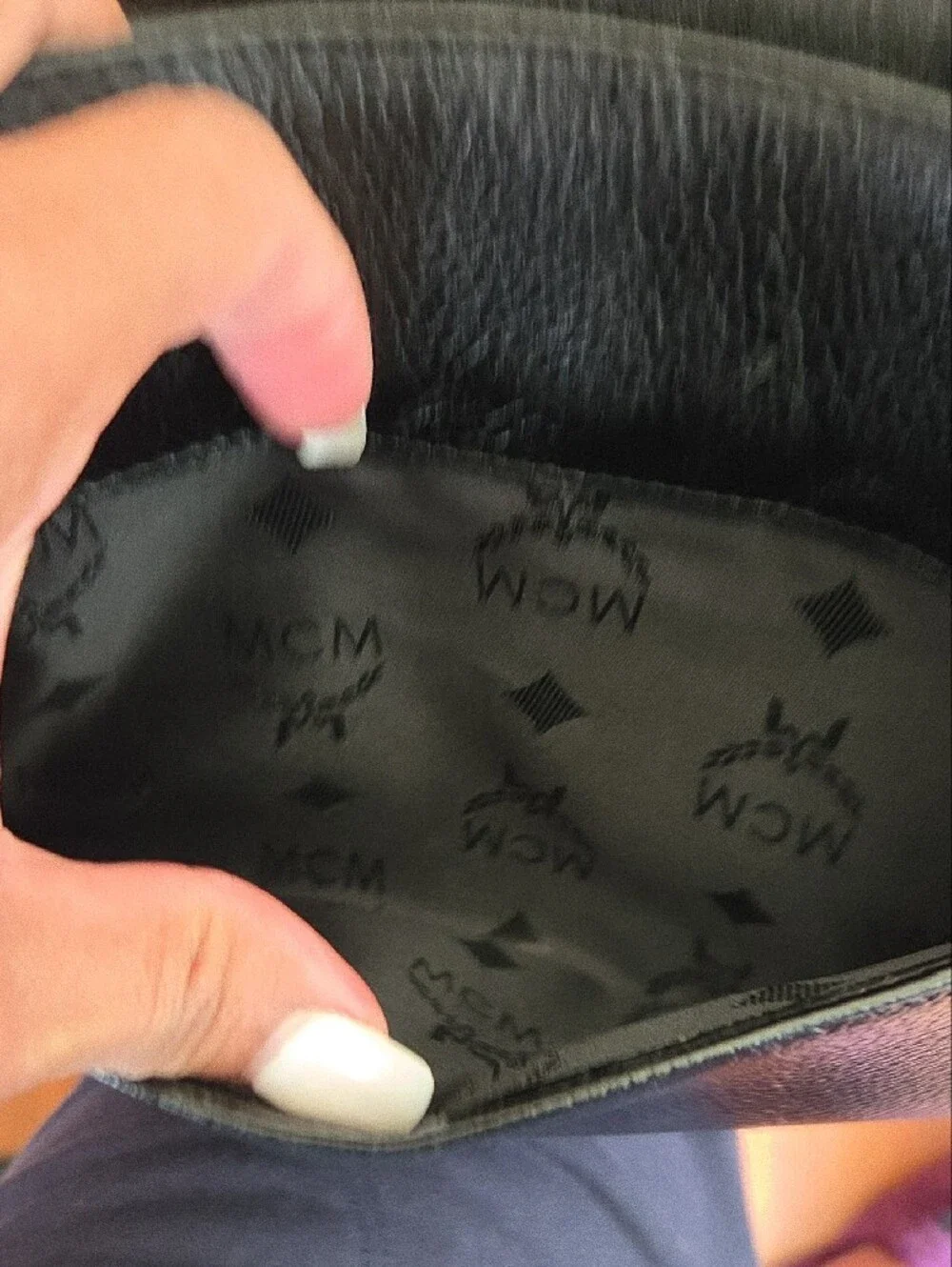 MCM Black Leather Crossbody Bag with Gold Hardware